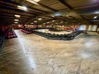 Looking across the multi-level layout at Gridline Racing