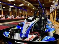 Close-up of an electric SODI kart at Gridline Racing