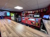 Reception and cafe counter at Gridline Racing