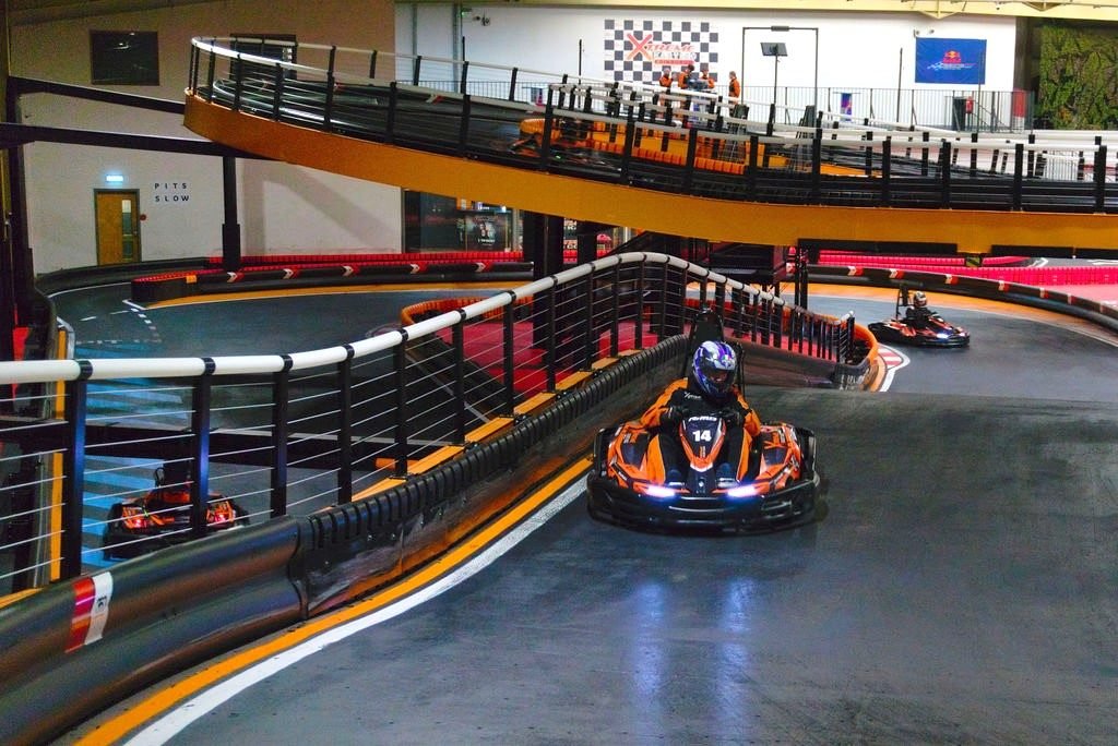 Racing action at Xtreme Karting Edinburgh