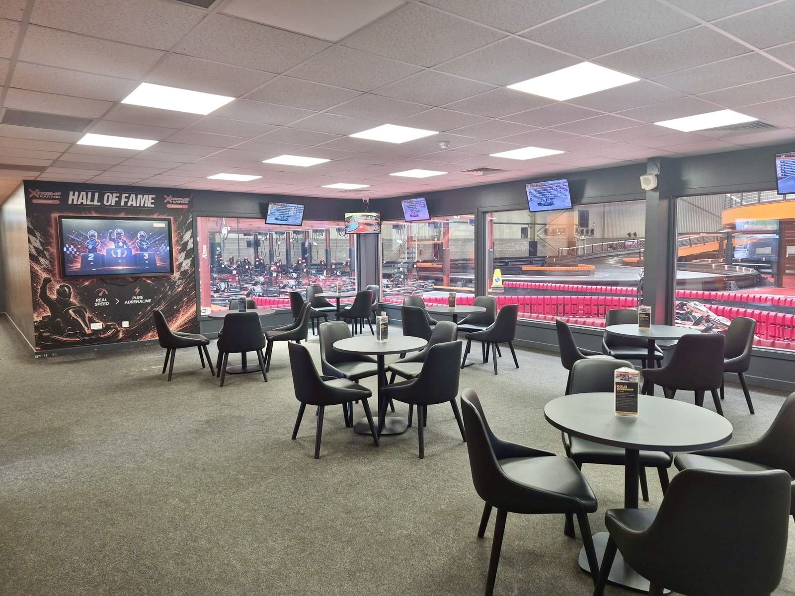 Reception and spectator lounge at Xtreme Karting Edinburgh